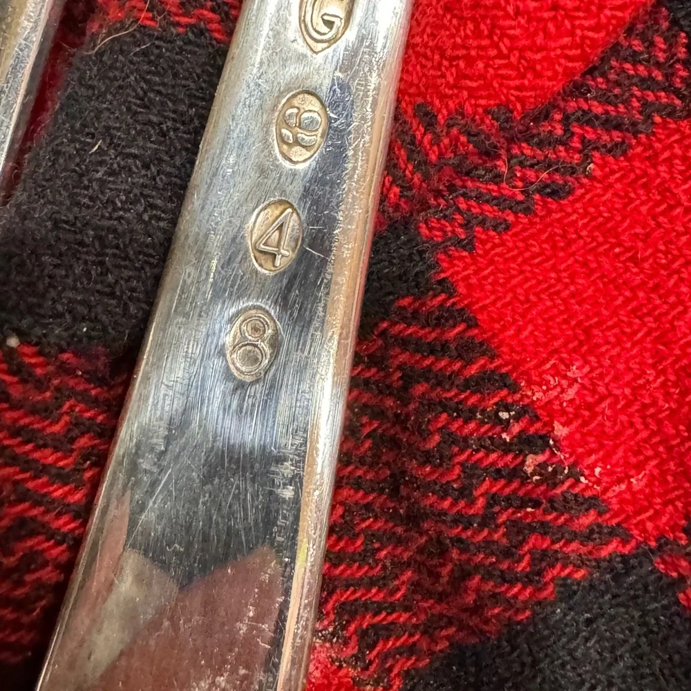 Gerity Georgian silver plated spoon and fork serving set